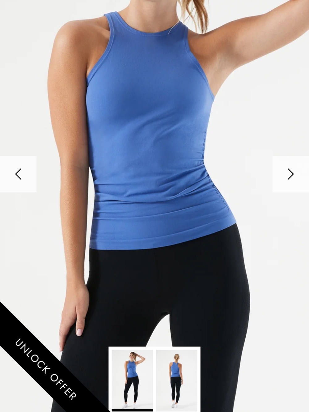 NUX New Groove Tank | Purple Periwinkle | High Neck Ruched Side | L